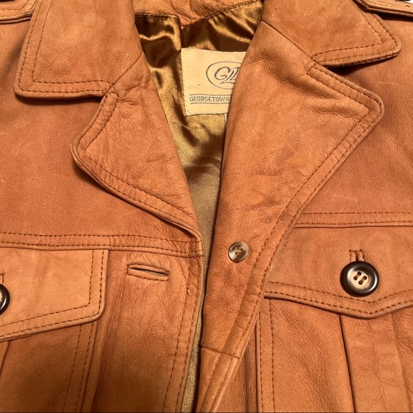 Vintage GEORGETOWN LEATHER DESIGN Button Down Blazer Jacket S - Picture 7 of 16